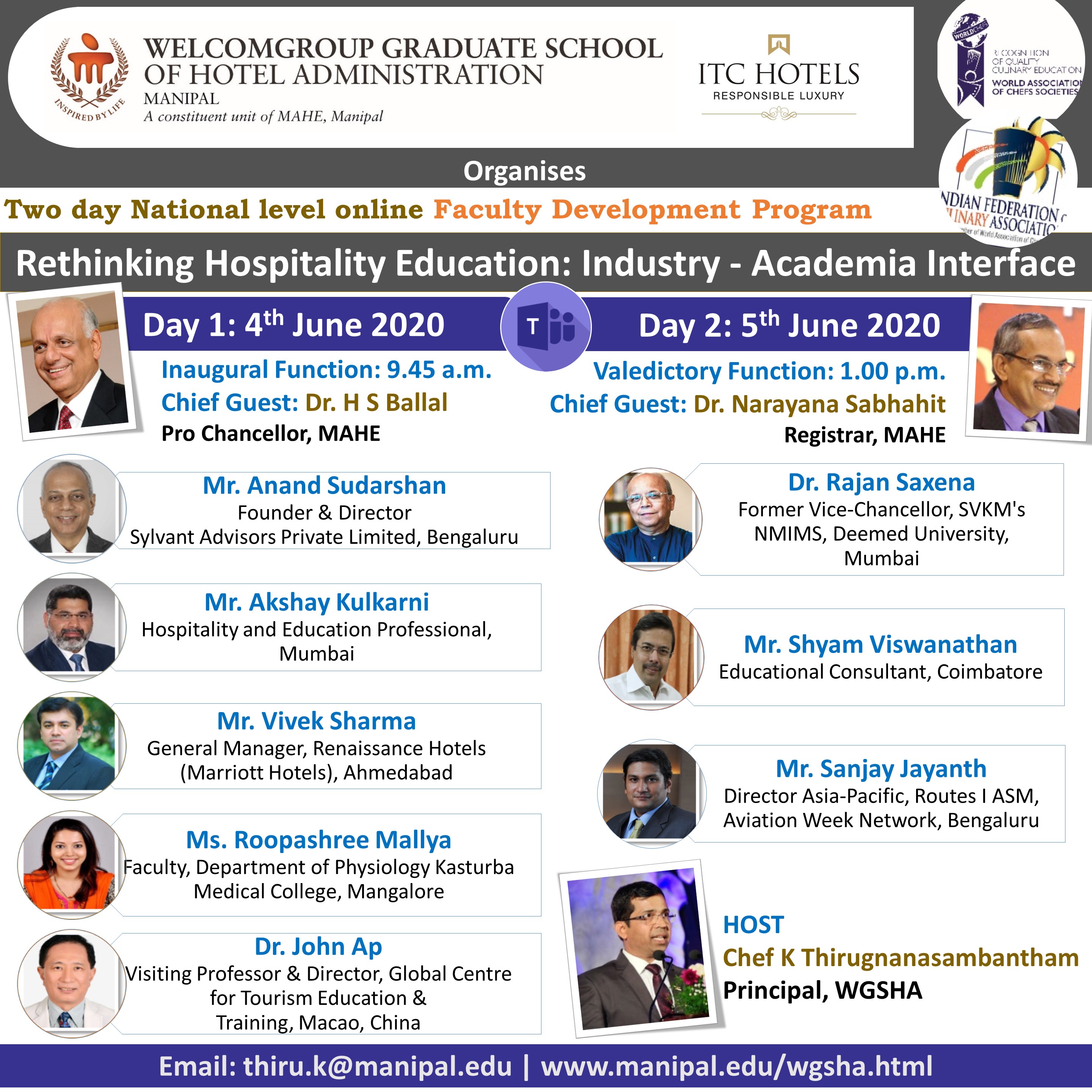 Two Day National Level Online Faculty Development Program WGSHA Manipal